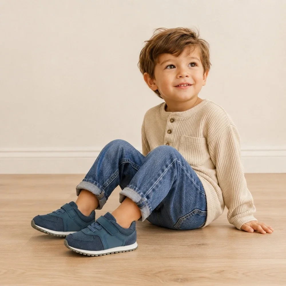 Cat & Jack Samson Navy Blue Toddler Sneakers Size 11 Hook and Loop